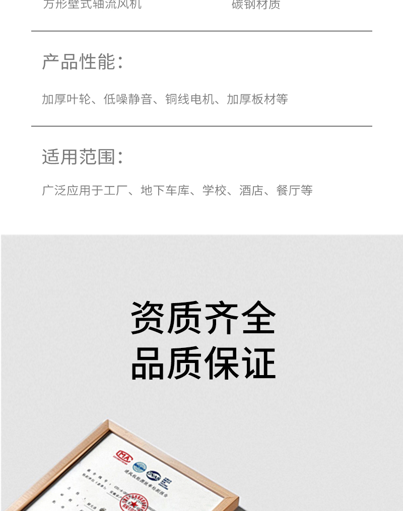 方形壁式軸（zhóu）流風機